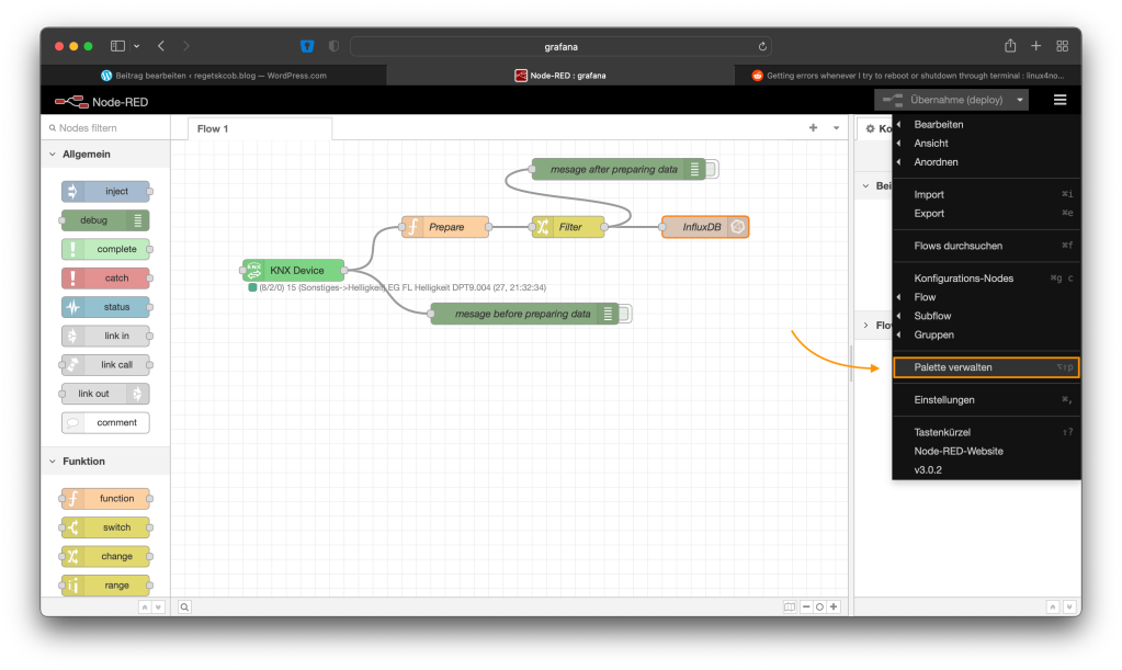 ️|\ II:\ Messwert-Visualisierung\ mit\ NodeRED,\ InfluxDB\ und\ Grafana